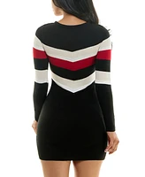 Bcx Juniors' Striped Long-Sleeve Sweater Dress