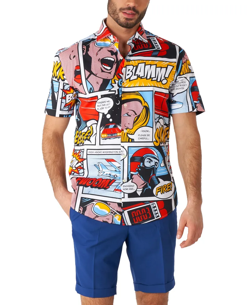 OppoSuits Men's Short-Sleeve Danger Days Comic Graphic Shirt