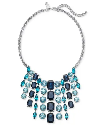 I.n.c. International Concepts Mixed-Metal Crystal Necklace, 17" + 3" extender, Created for Macy's