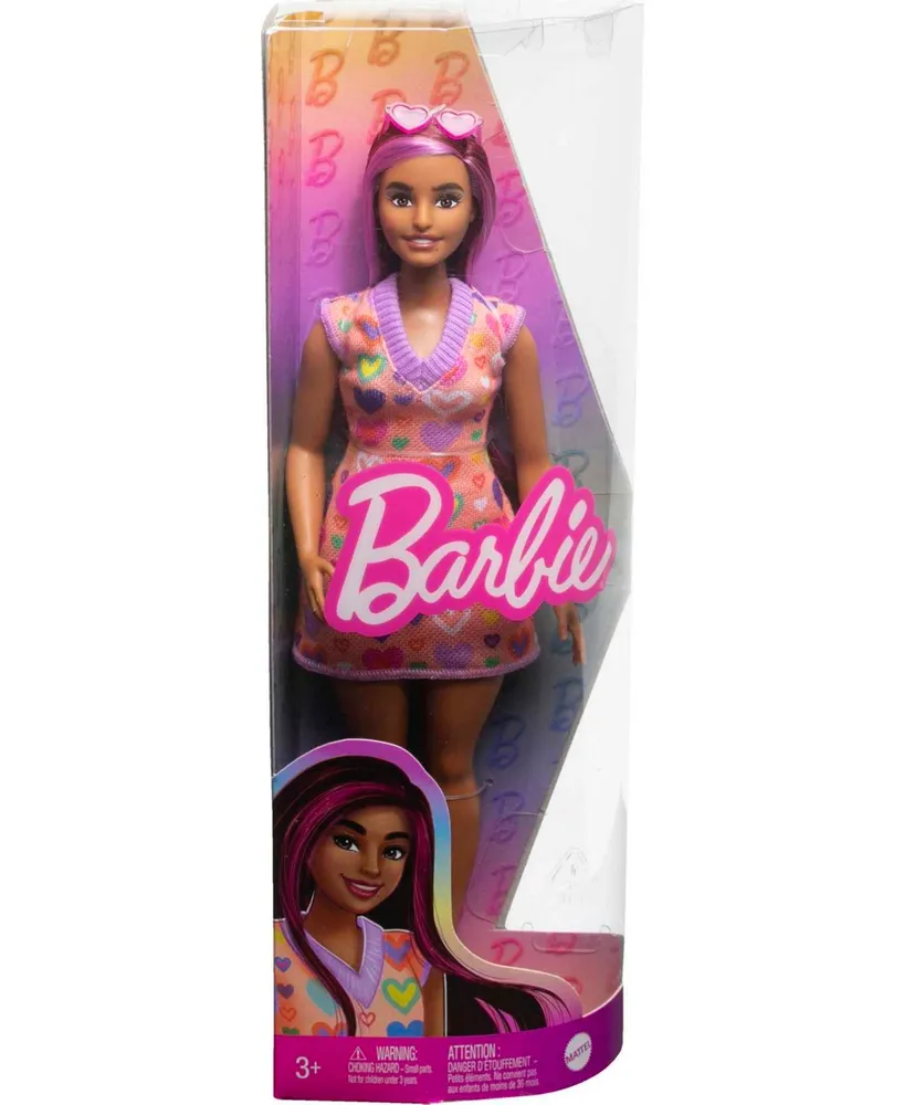Barbie Fashionistas Doll 207 With Pink-Streaked Hair and Heart Dress - Multi