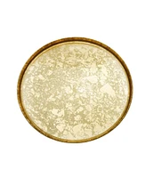 Classic Touch 11" Gold Glitter Dinner Plates with Raised Rim 4 Piece Set, Service for 4