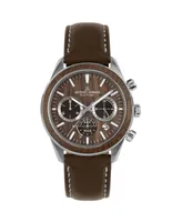 Jacques Lemans Men's Eco Power Watch with Apple skin Strap and Solid Stainless Steel , Chronograph