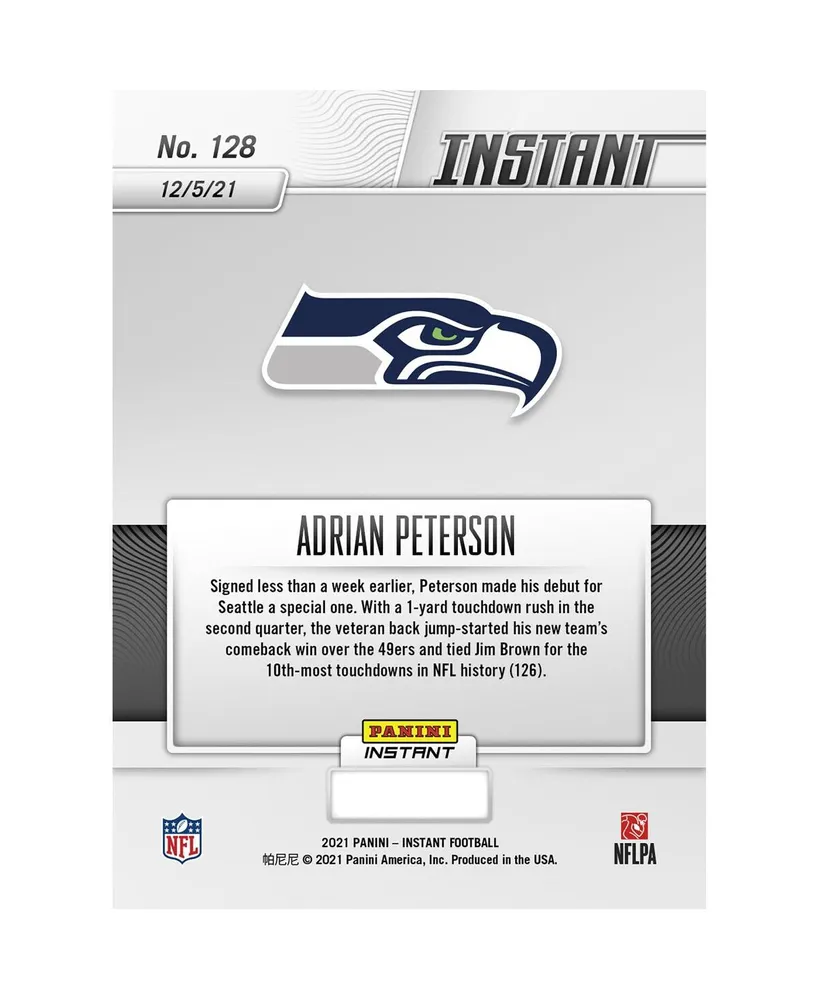 Adrian Peterson Seattle Seahawks Parallel Panini America Instant Nfl Week 13 Peterson Matches Jim Brown's Rushing Td Mark Single Trading Card