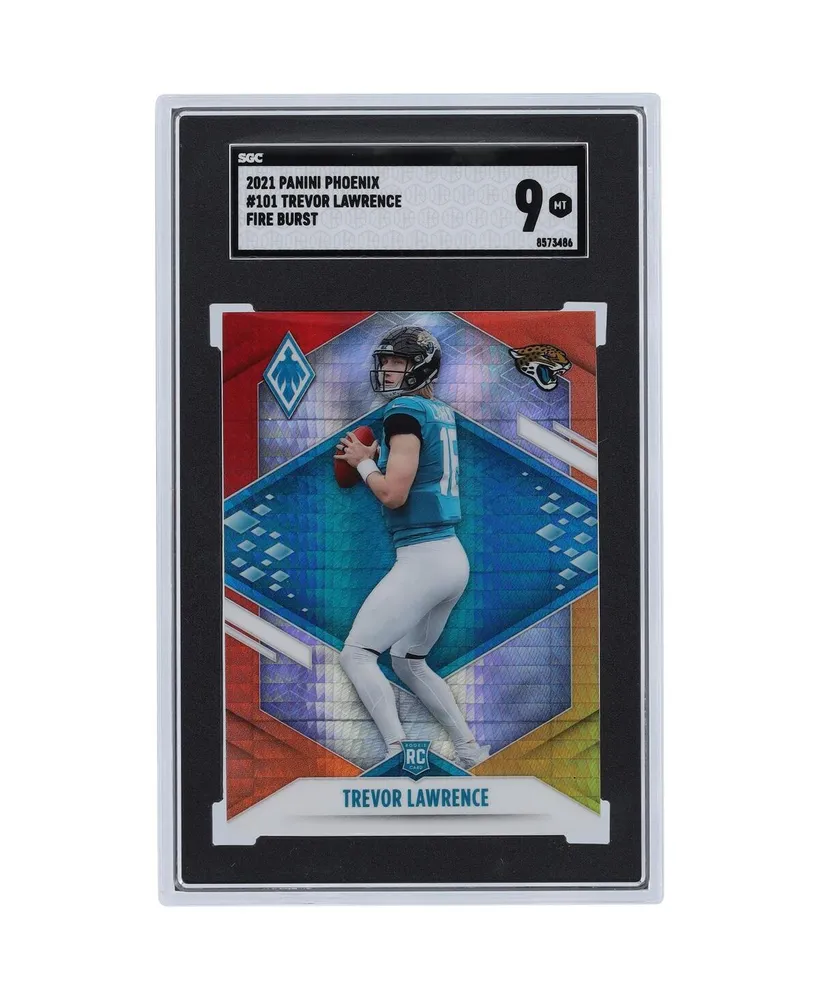 Trevor Lawrence Jacksonville Jaguars 2021 Panini America Phoenix Fire Burst #101 Sgc Authenticated 9 Rookie Card