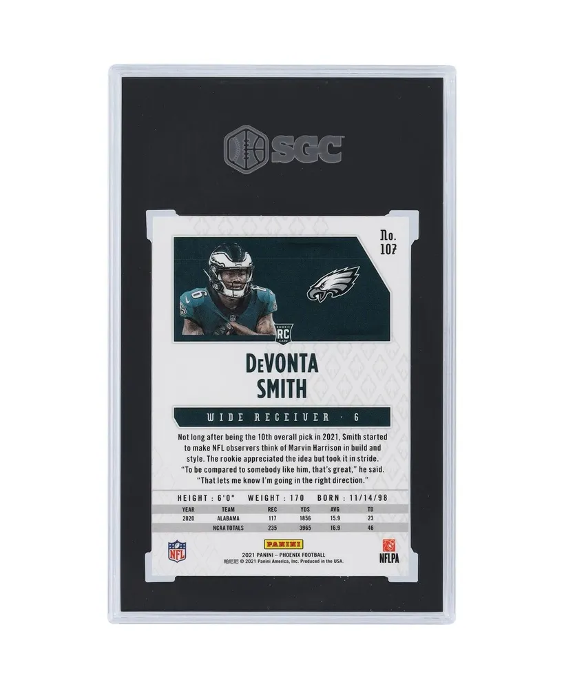 DeVonta Smith Philadelphia Eagles 2021 Panini America Phoenix Fire Burst #107 Sgc Authenticated Rookie Card