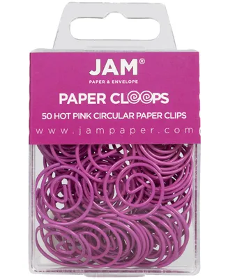 Jam Paper Circular Paper Clips - Round Paperclips - 50 Per Pack