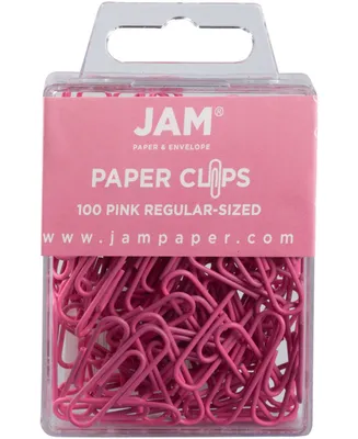 Jam Paper Colorful Standard Paper Clips - Regular 1" - Paperclips - 100 Per Pack