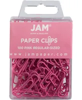 Jam Paper Colorful Standard Paper Clips - Regular 1" - Paperclips - 100 Per Pack