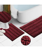 3 Piece Ultra Soft Non Slip Chenille Bath Rug - Large + Contour Seat Cover