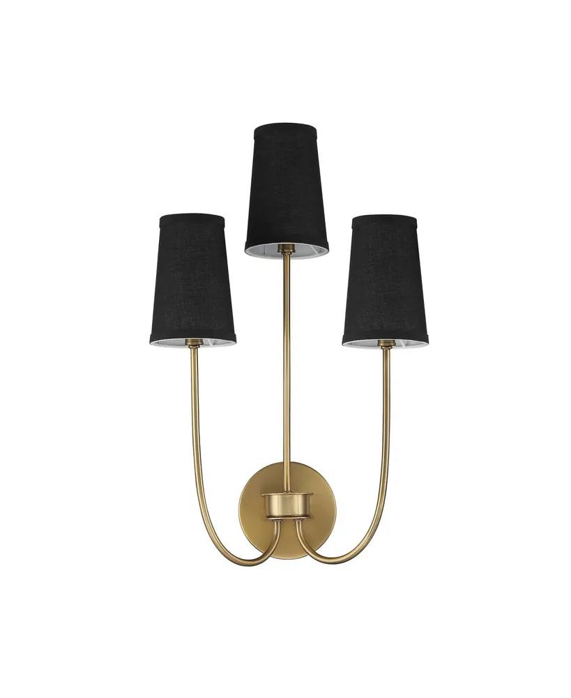 Trade Winds Lighting Trade Winds Diana 3-Light Wall Sconce in Natural Brass