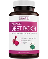 Health's Harmony Organic Beet Root Tablets, Super Antioxidant and Nitrate Supplement for Blood Pressure and Stamina, Health's Harmony, 120ct