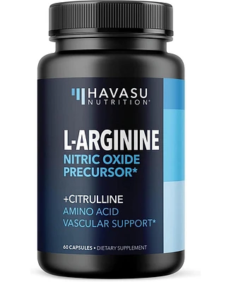 Havasu Nutrition L-Arginine Capsules for Men's Stamina, Endurance & Performance, Havasu Nutrition, 60ct