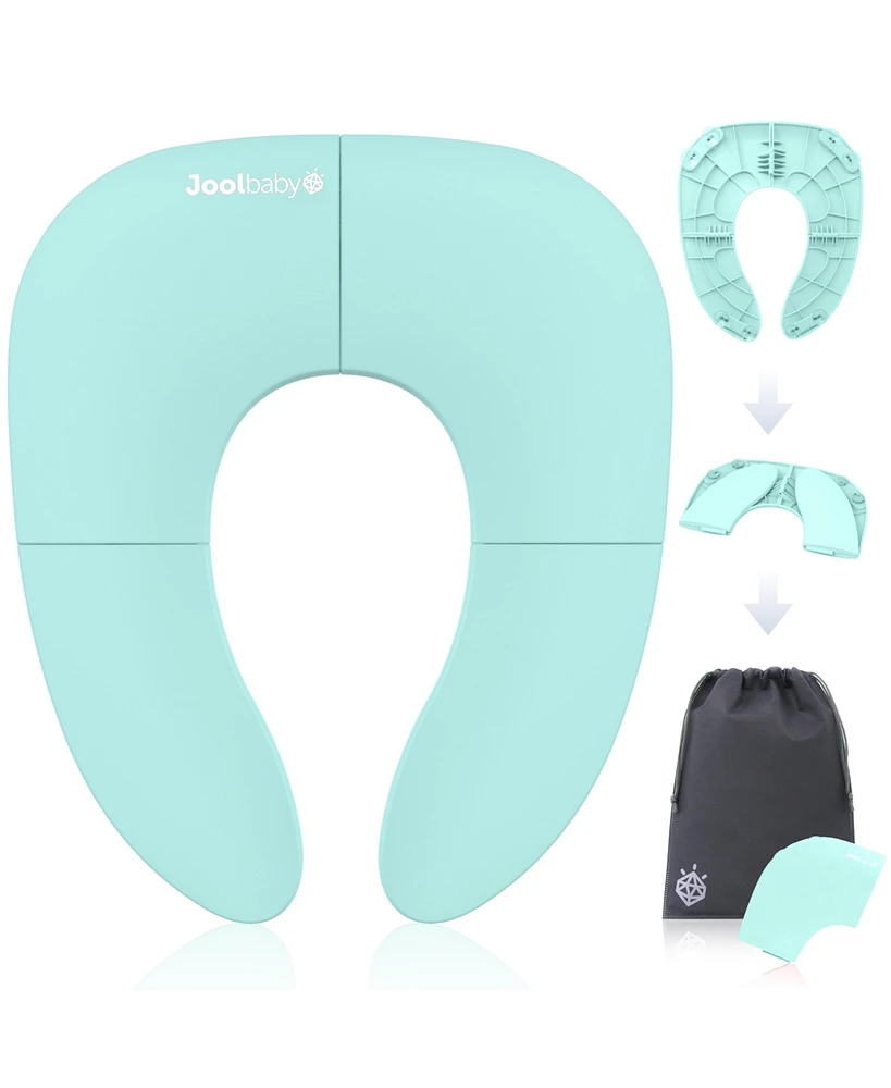 Jool Baby Folding Travel Potty - Fits Round & Oval Toilets, Non-Slip Suction Cups, Free Bag, Unisex