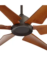 72" Power Hawk Modern Industrial Indoor Outdoor Ceiling Fan with Remote Control Oil Rubbed Bronze Painted Wood Damp Rated for Patio Exterior House Hom