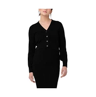 Ripe Maternity Tiffany Nursing Crop Knit Cardigan Black