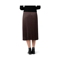 Ripe Maternity Satin Pleat Skirt Chocolate