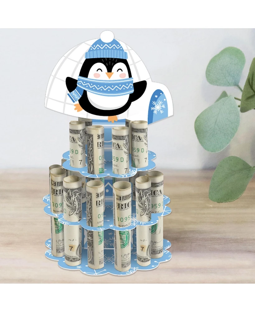 Big Dot of Happiness Winter Penguins - Diy Holiday and Christmas Party Money Holder Gift - Cash Cake