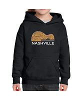 La Pop Art Girls Nashville Guitar Word Hooded Sweatshirt