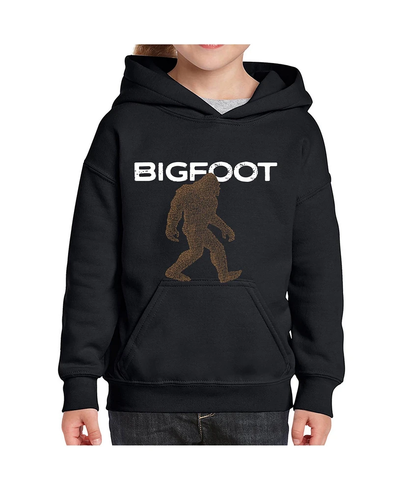 La Pop Art Girls Bigfoot -Child Word Hooded Sweatshirt