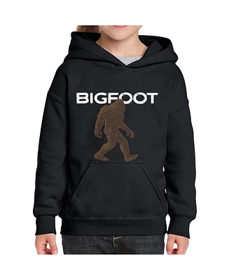 Bigfoot -Child Girl's Word Art Hooded Sweatshirt