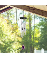 Fc Design 20" Long Wooden Top Purple Geode Wind Chime Home Decor Perfect Gift for House Warming, Holidays and Birthdays
