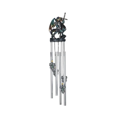 23" Long Round Top Armored Dragon Wind Chime