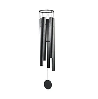 50" Long Black Metal Traditional Wind Chime with Black Tubes