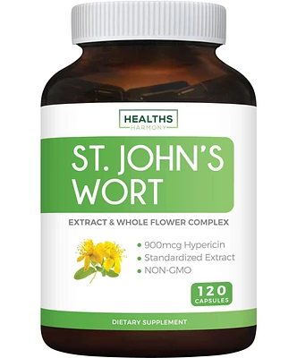 Healths Harmony St John's Wort Capsules, Mental Health and Mood Support, Anti Inflammatory Supplement, Health's Harmony, 120ct