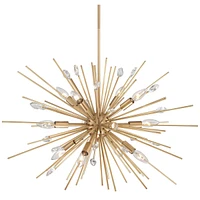 Possini Euro Design Janae Antique Gold Sputnik Chandelier Lighting 29.50" Wide Modern Industrial Clear Crystal Ball 12-Light Fixture for Dining Room H