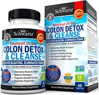 BioSchwartz Colon Cleanser & Detox for Weight Loss - 15 Day Fast-Acting Cleanse, Probiotic Fiber, Noni