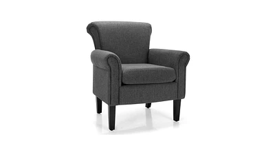 Upholstered Fabric Accent Chair with Adjustable Foot Pads