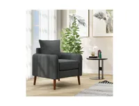 Fabric Upholstered Sofa Chair with Removable Back and Seat Cushions-Grey