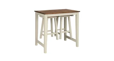 Slickblue Counter Height Pub Table with 2 Saddle Bar Stools