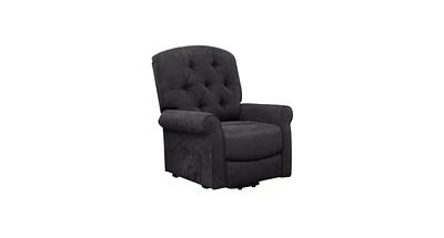 Recliner Chair Sofa for Elderly with Side Pocket and Remote Control-Black