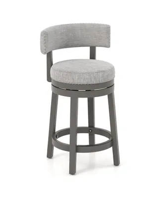 Inch Swivel Bar Stool with Upholstered Back Seat and Footrest