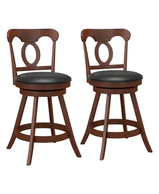 Set of 2 Inch Swivel Bar Stools with Footrest