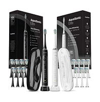 AquaSonic Elite Duo Ultra-Whitening Electric Toothbrush Set - Black & White