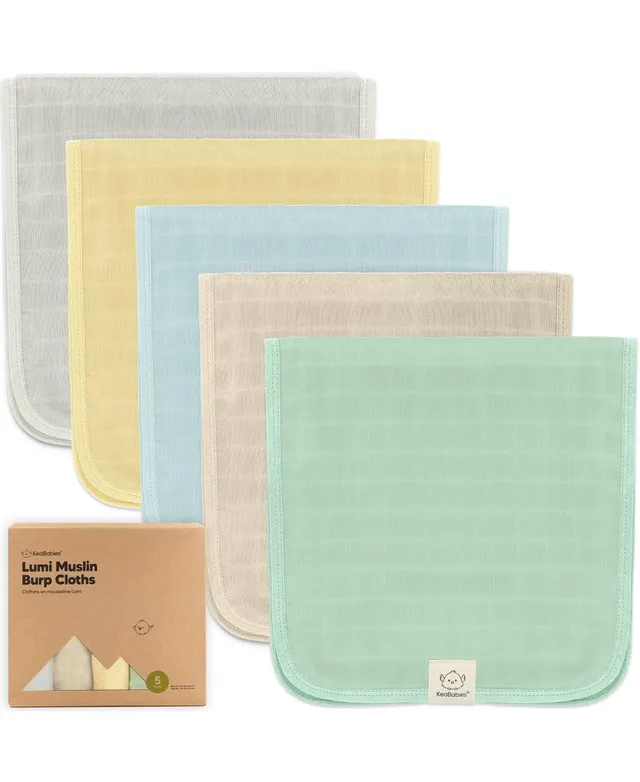 KeaBabies Kids 5pk Lumi Muslin Burp Cloths for Baby ganic Cloths, Burping