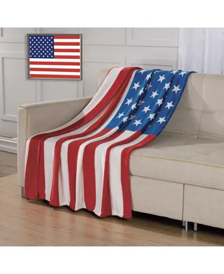 GoodGram Ultra Soft & Cozy Oversized Usa American Flag Ultra Plush Throw Blanket Cover - 50 in. W x 70 in. L