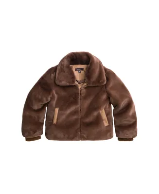 Imoga Collection Little Girls Gary FW23 Oak Faux Fur Jacket