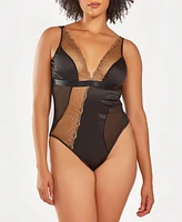 iCollection Women's 1 Piece Asymmetrical Lace Bodysuit Lingerie