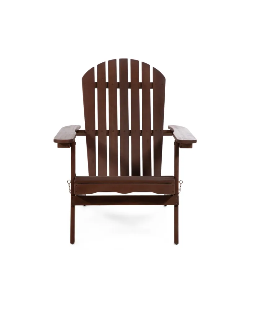 Furniture of America 35.5" Outdoor Eucalyptus Wood Folding Adirondrack Chair