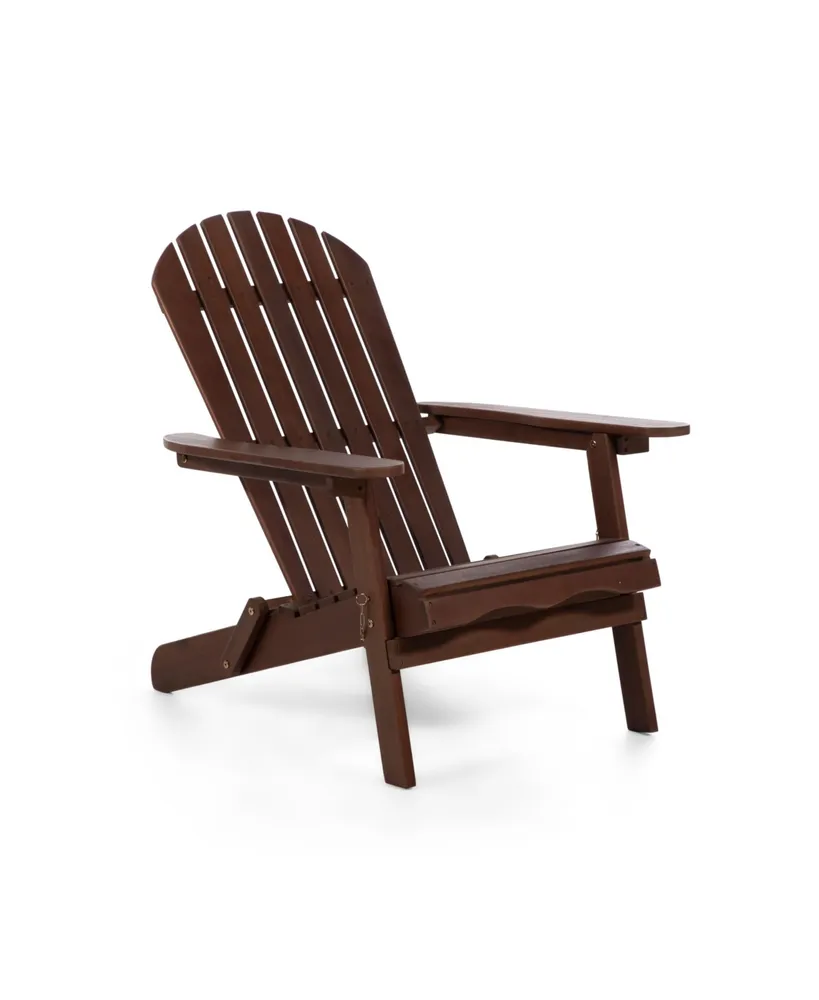 Furniture of America 35.5" Outdoor Eucalyptus Wood Folding Adirondrack Chair