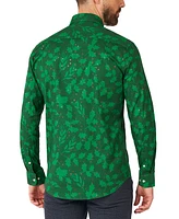 OppoSuits Men's Bright Berry Shirt - Perfect For Christmas Xmas Parties Including 1 Button-Up Green Long sleeve