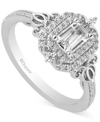 Disney Enchanted Cindrella Ring (3/4ct.tw) in 14K White Gold