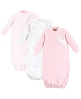 Yoga Sprout Baby Girls Fleece Gown 3pk, Unicorn