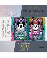 Trefl Mickey and Minnie Mouse - Special Edition 500 Plus 1 Piece Woodcraft Puzzle