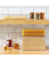 mDesign Kitchen Pantry/Fridge Storage Organizer Box - Hinge Lid, 2 Pack, Clear