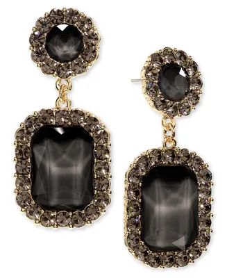 On 34th Gold-Tone Stone Double Drop Earrings, Created for Macy's