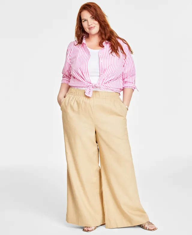 Liz Claiborne-Plus Womens Mid Rise Wide Leg Pull-On Pants, Color